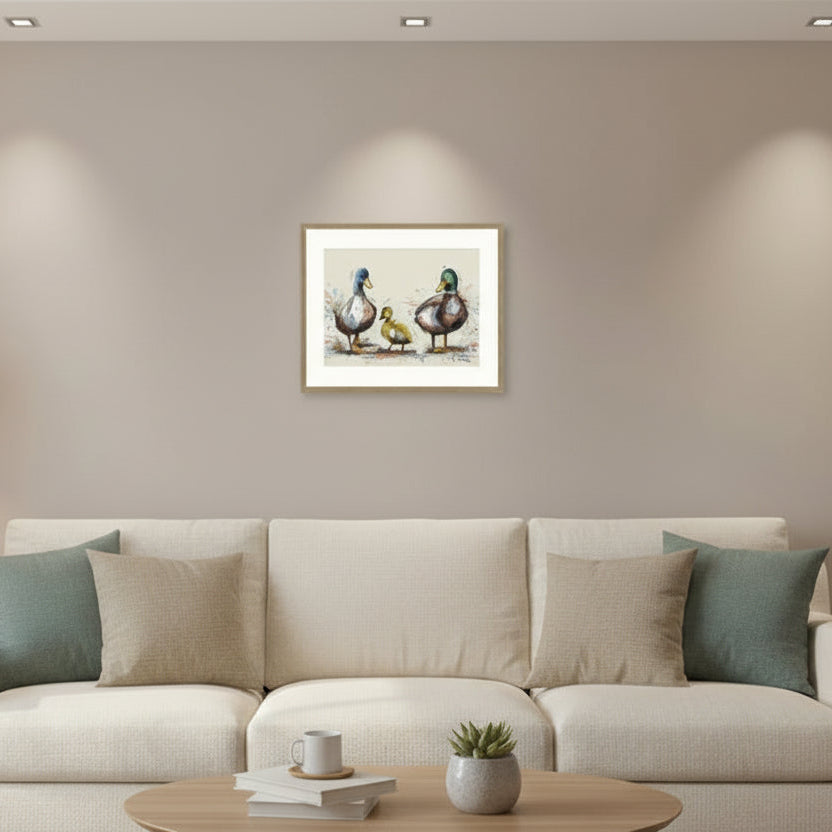 Artko 52cm 'Waddle Squad' Framed Print by Ashley Saunders