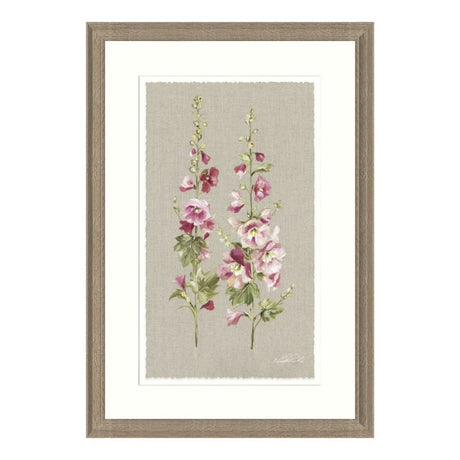 Artko 65cm 'Hollyhocks' Framed Print by Nicola Jane Rowles - Old Railway Line Garden Centre