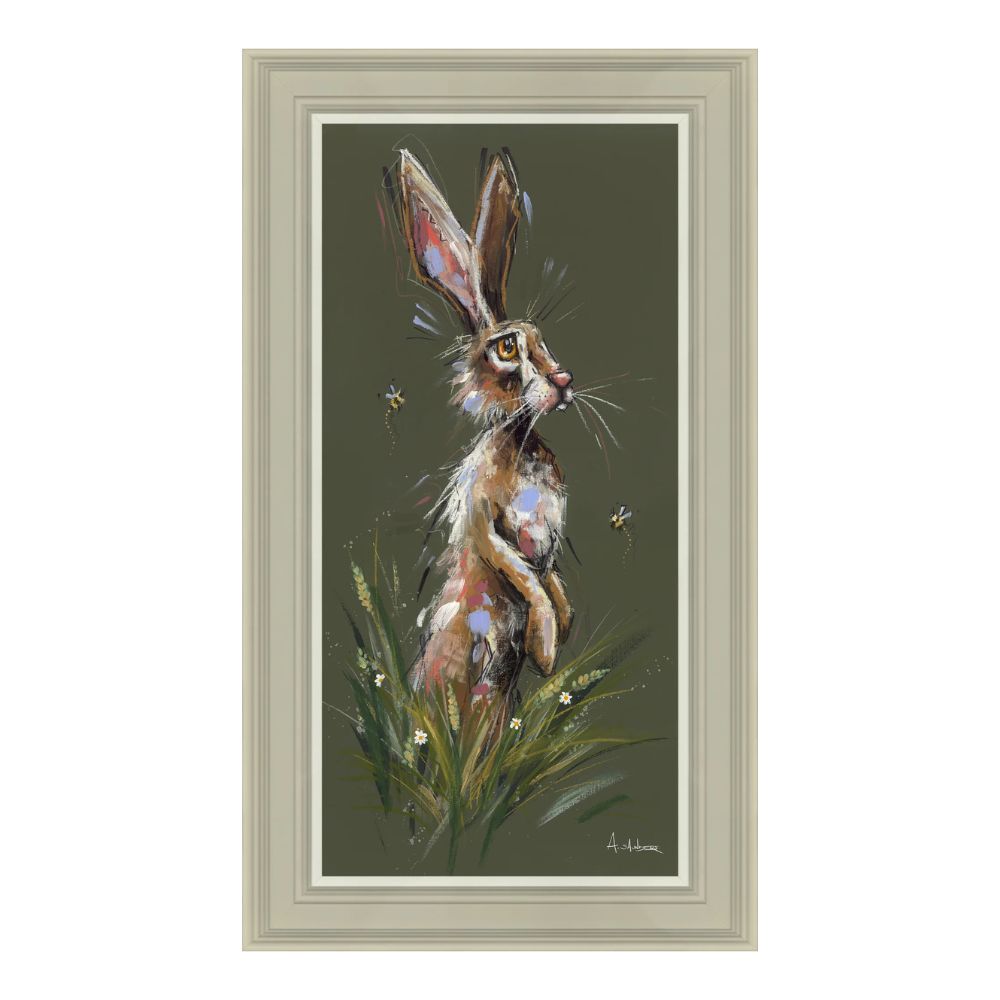 Ashley Rabbit Artko 70cm Hand Finished 'Hoppity Rabbit' Framed Print by Ashley Saund ...