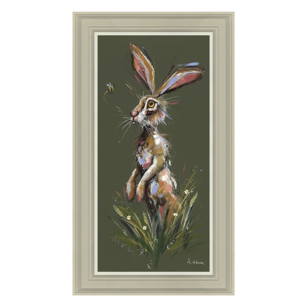 Ashley Rabbit Artko 70cm Hand Finished 'Hoppity Rabbit' Framed Print by Ashley Saund ...