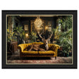 Artko 90cm Hand Finished 'Lounging Stag' Framed Print by Artko Designs - Old Railway Line Garden Centre
