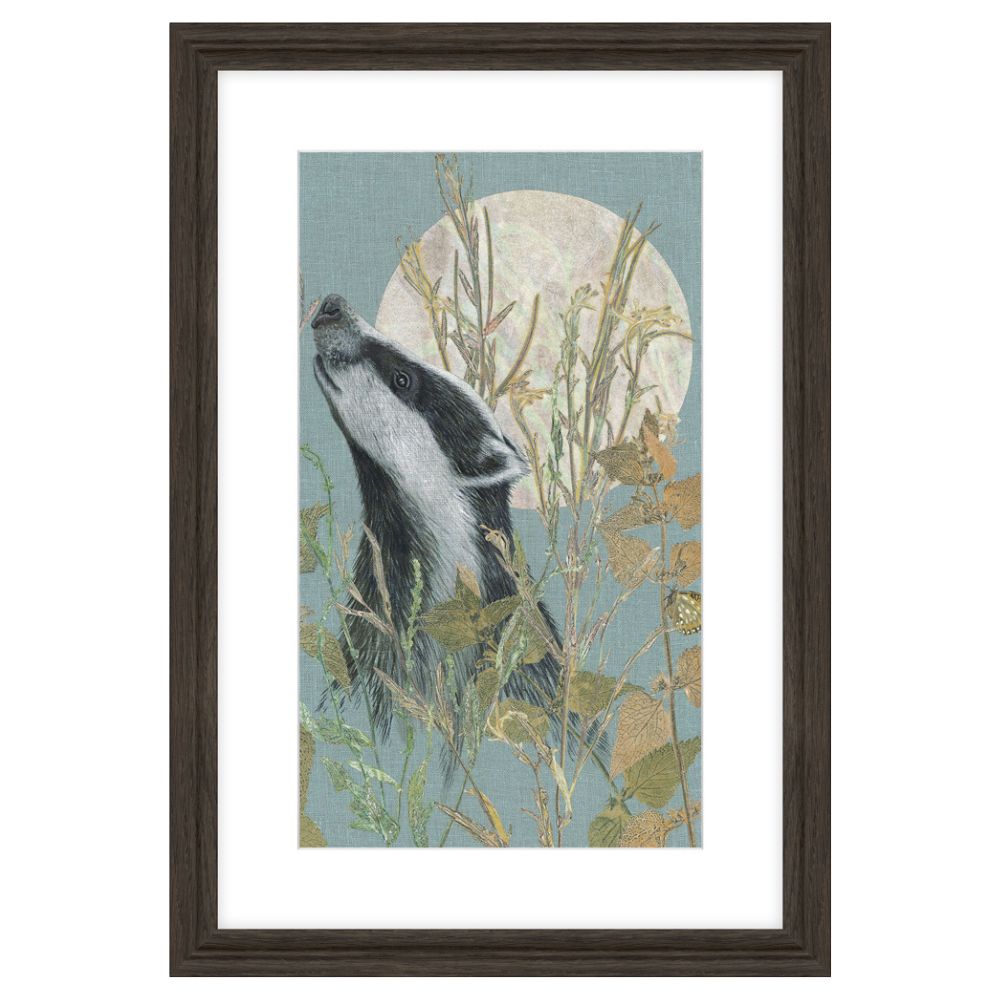 Artko 65cm 'As The Day Gives Way Badger' Framed Print by Jade Taylor