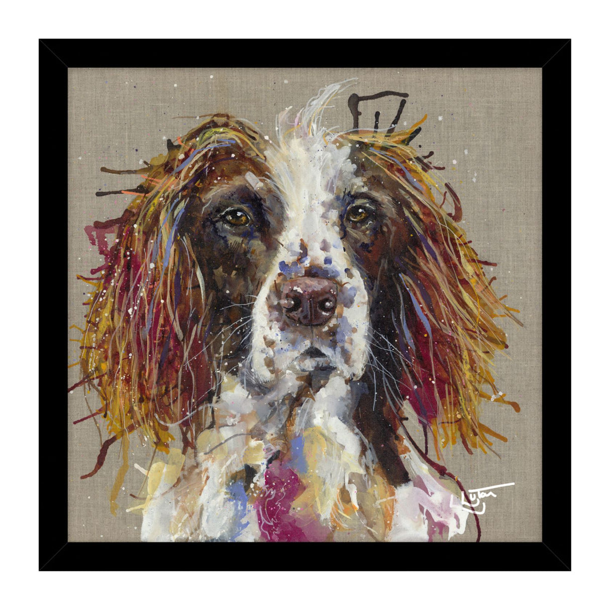 Artko 43.5cm Hand Finished 'Spaniel' Framed Print Louise Luton