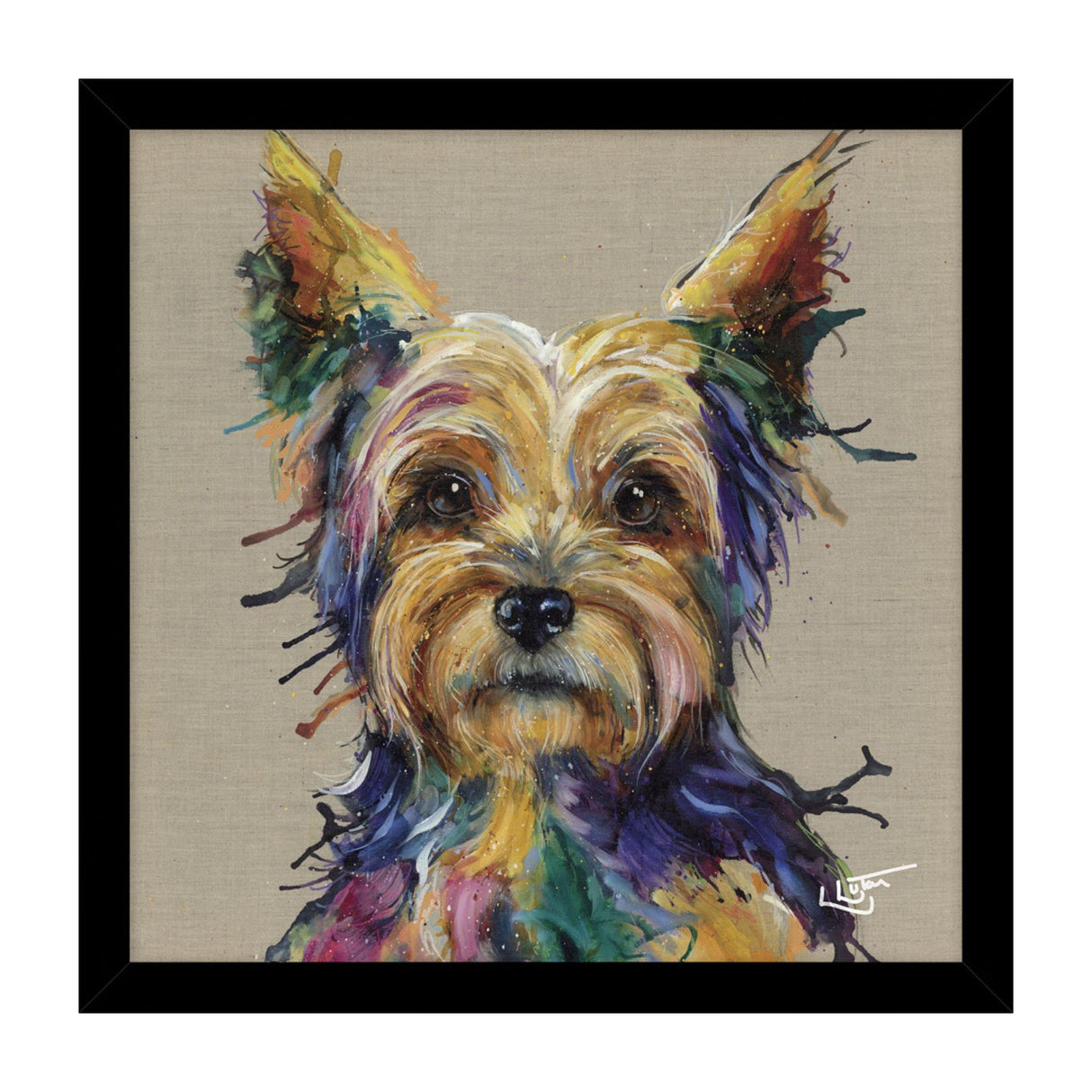 Artko 43.5cm Hand Finished 'Yorkie' Framed Print Louise Luton