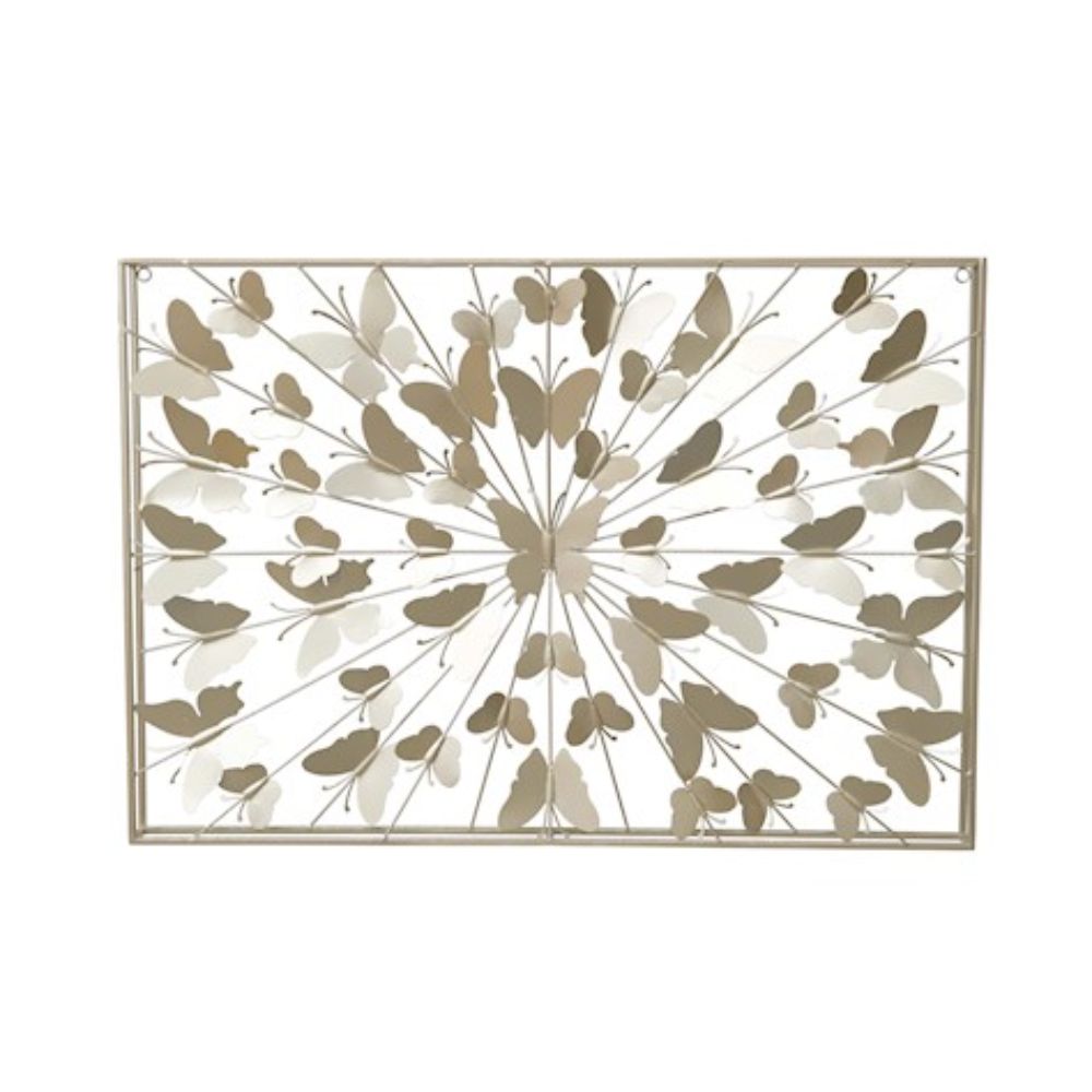 Ascalon 80cm Butterfly Burst Silver Metal Wall Art