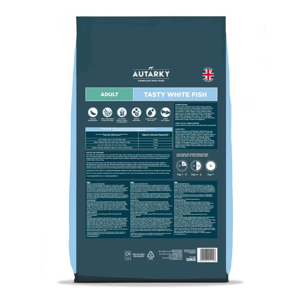 Autarky 2kg Grain Free White Fish Adult Dog Food