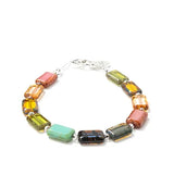 Carrie Elspeth Rainbow Picasso Czech Glass Beaded Bracelet