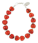 Carrie Elspeth Red Love Hearts Glass Beaded Bracelet