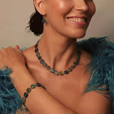 Carrie Elspeth Sea Green Pennies Full Necklace