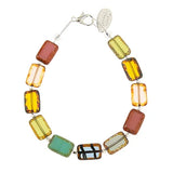 Carrie Elspeth Rainbow Picasso Czech Glass Beaded Bracelet