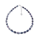 Carrie Elspeth Purple Marbled Ceramic Ovals Full Necklace