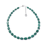 Carrie Elspeth Jade Green Marbled Ceramic Ovals Full Necklace