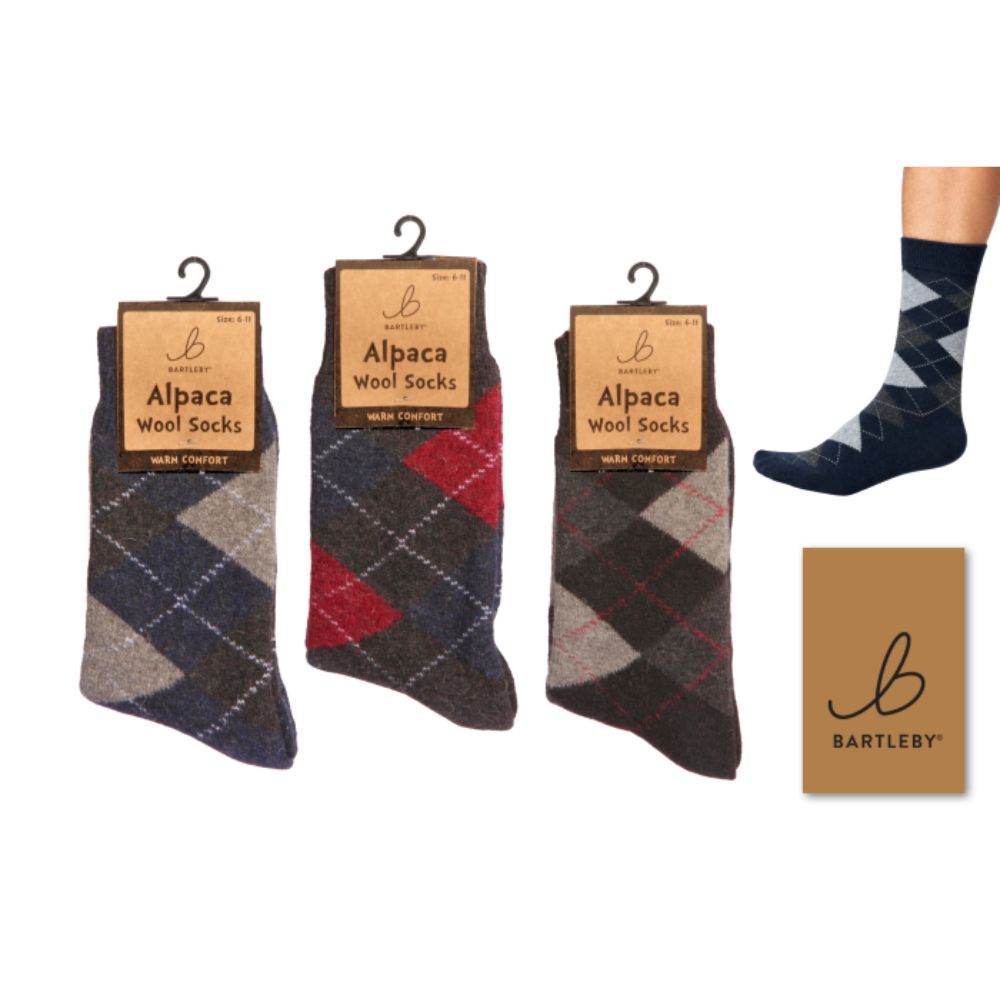 Bartleby Alpaca Short Socks, Argyle (Choice of 3)