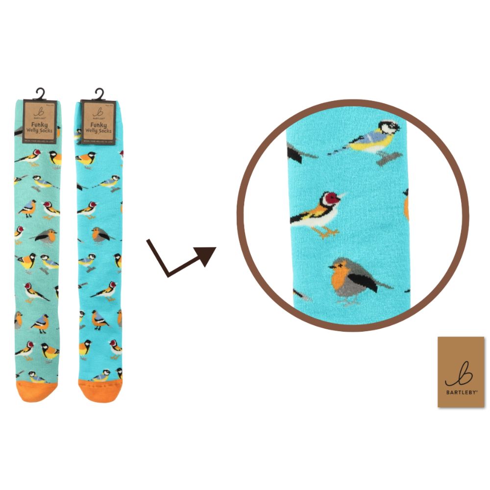 Bartleby Garden Birds Welly Socks