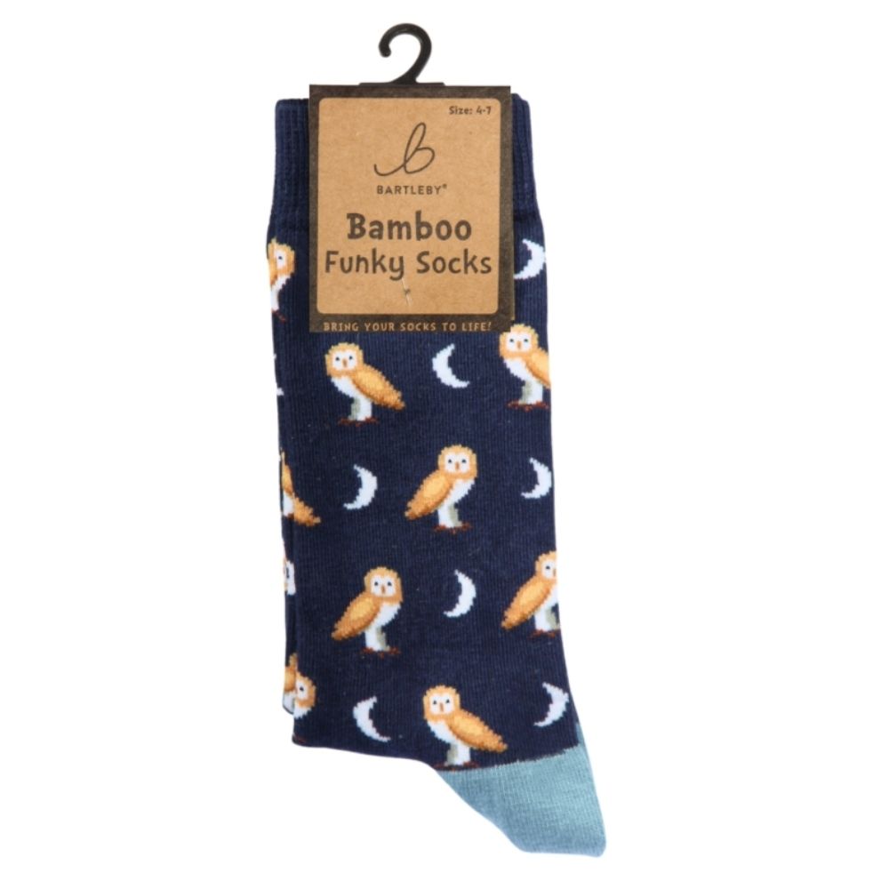 Bartleby Ladies Barn Owl Funky Bamboo Socks - Size 4-7