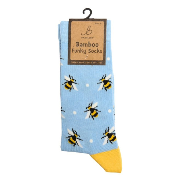 Bartleby Ladies Bumble Bee Funky Bamboo Socks - Size 4-7 - Old Railway Line Garden Centre