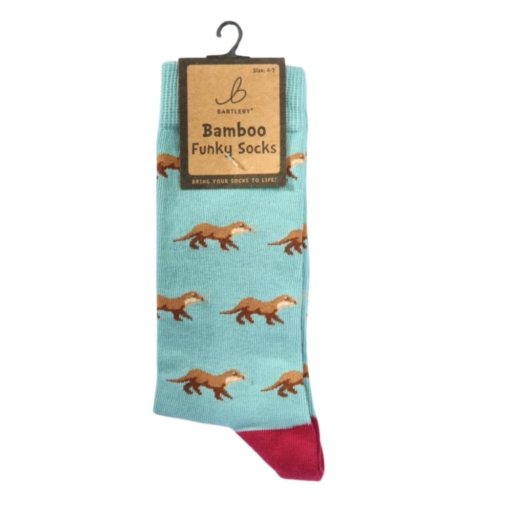 Bartleby Ladies Country Otters Funky Bamboo Socks - Size 4-7