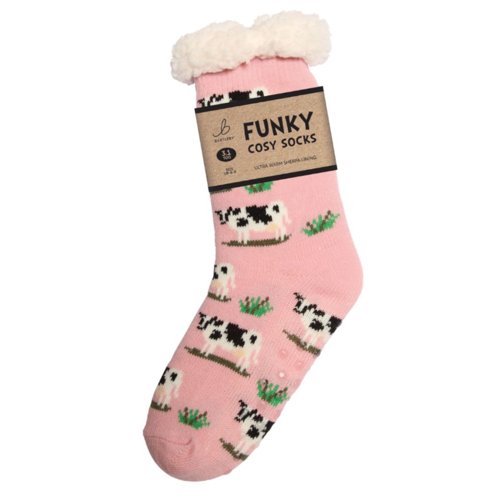 Bartleby Ladies Cow Sherpa Socks