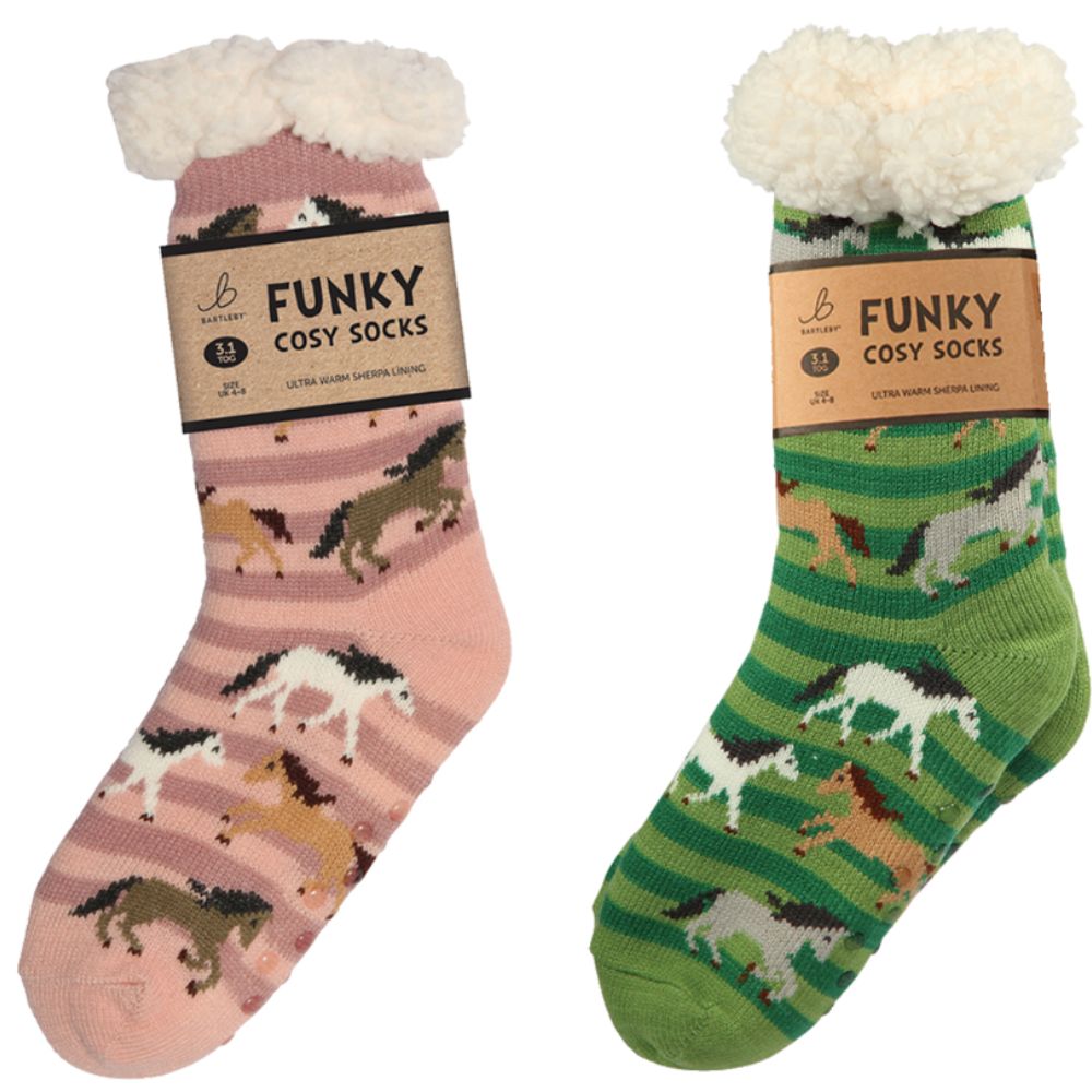 Bartleby Ladies Galloping Horses Sherpa Socks (Choice of 2)