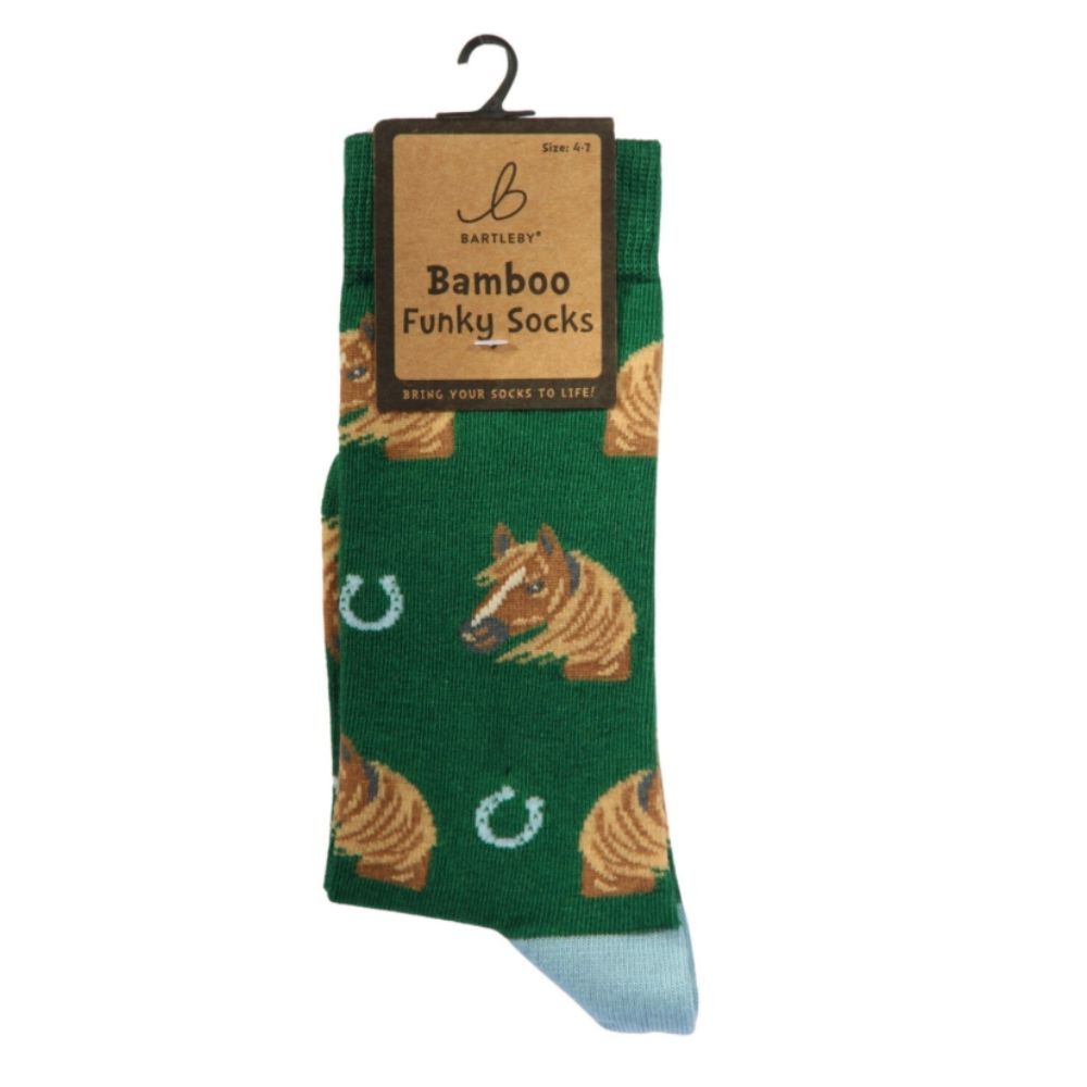 Bartleby Ladies Horse Head Funky Bamboo Socks - Size 4-7