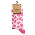 Bartleby Ladies Pink Cow Print Funky Bamboo Socks - Size 4-7 - Old Railway Line Garden Centre