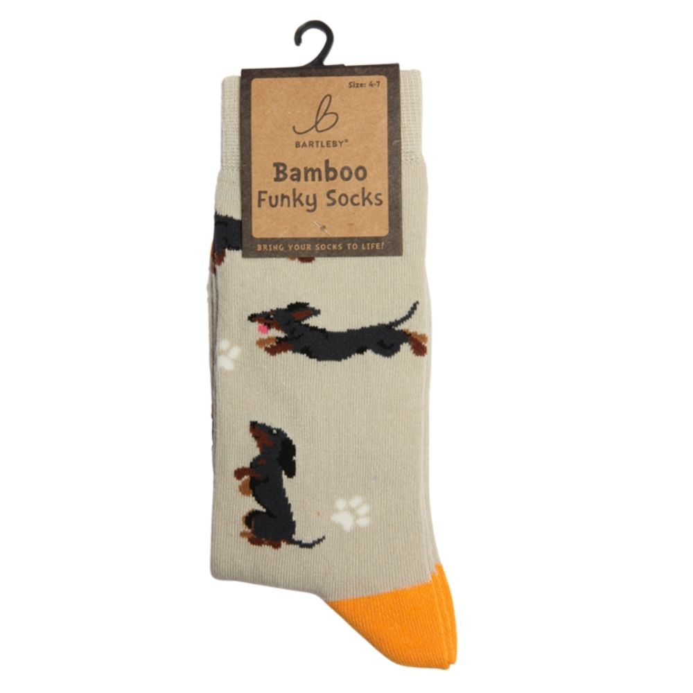 Bartleby Ladies Sausage Doggie Funky Bamboo Socks - Size 4-7