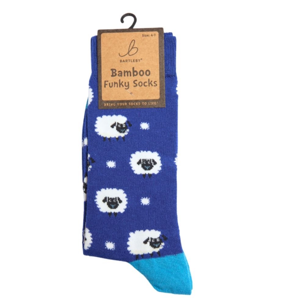 Bartleby Ladies Woolly Sheep Funky Bamboo Socks - Size 4-7 - Old Railway Line Garden Centre