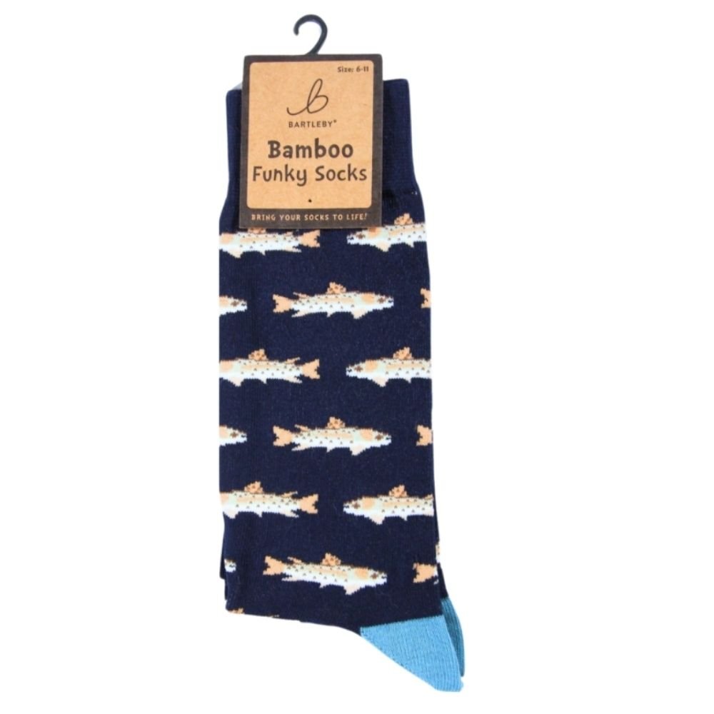 Bartleby Men's Country Fishing Funky Bamboo Socks - Size 6-11 - Old Railway Line Garden Centre