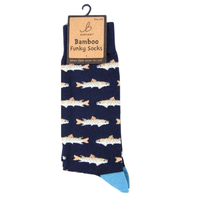 Bartleby Men's Country Fishing Funky Bamboo Socks - Size 6-11 - Old Railway Line Garden Centre