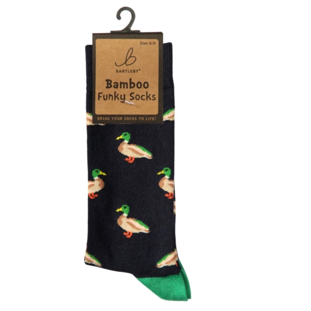 Bartleby Mens Country Mallard Funky Bamboo Socks - Size 6-11