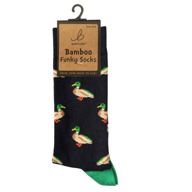 Bartleby Mens Country Mallard Funky Bamboo Socks - Size 6-11 - Old Railway Line Garden Centre
