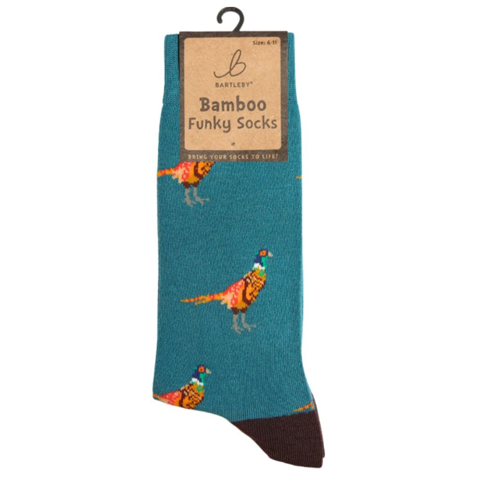 Bartleby Men's Golden Pheasant Funky Bamboo Socks - Size 6-11