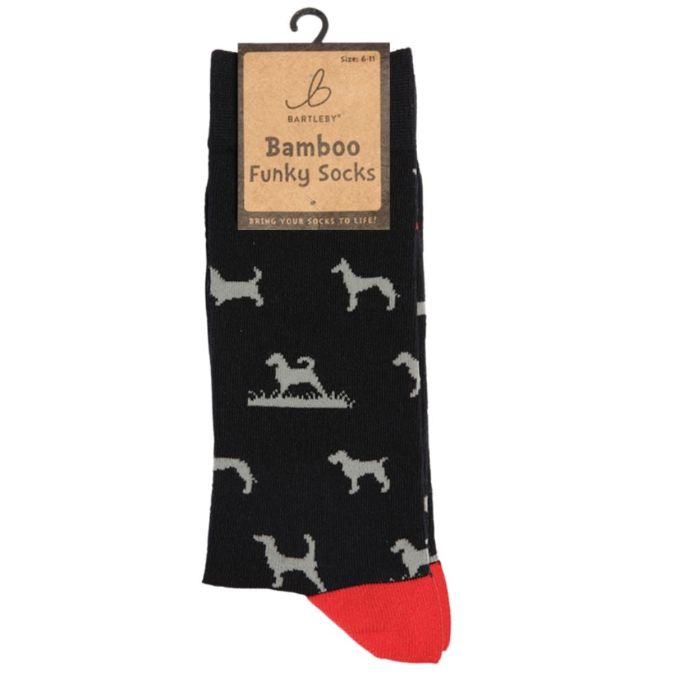 Bartleby Men's Hunting Dogs Funky Bamboo Socks - Size 6-11
