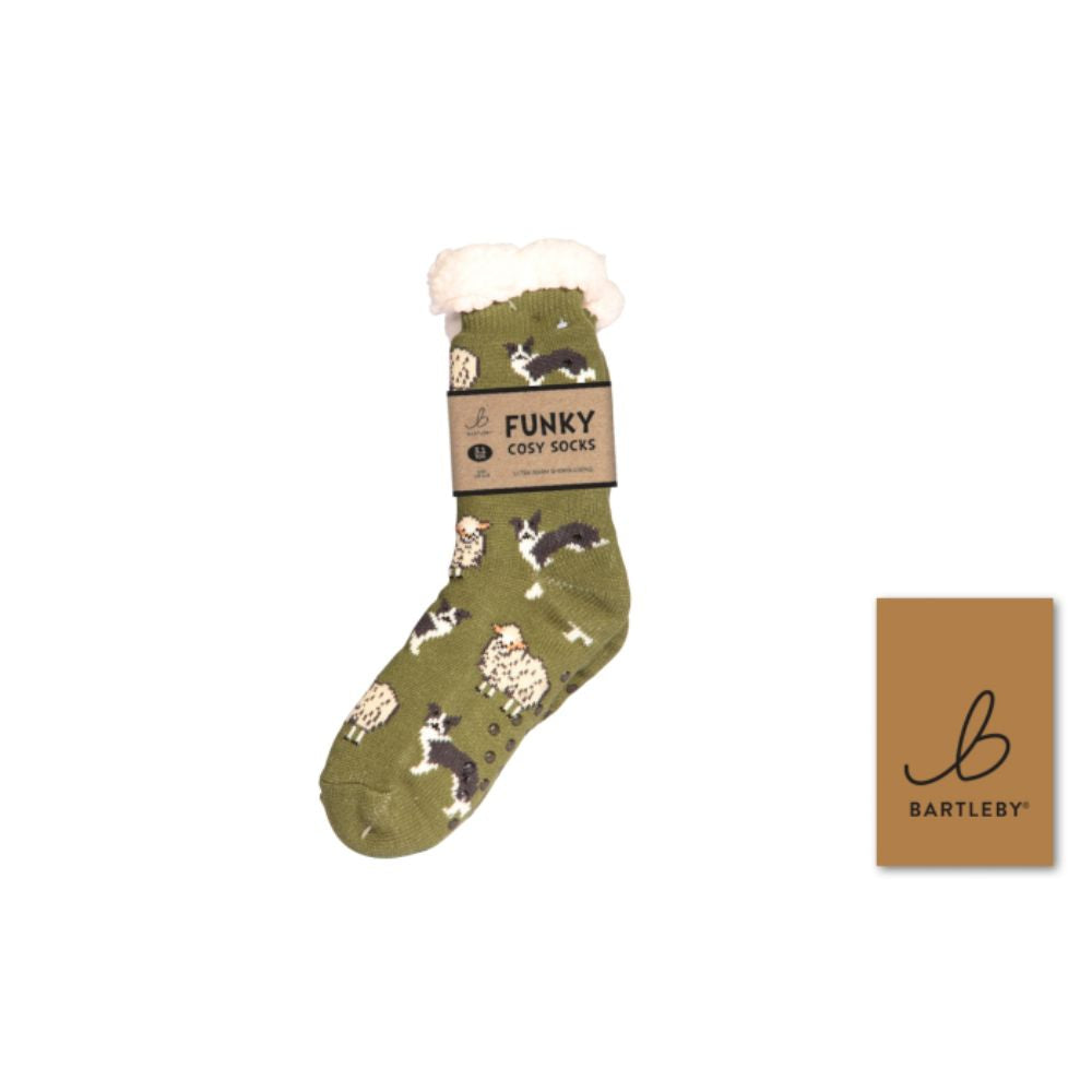 Bartleby Mens Sherpa Socks - Sheep And Sheepdog