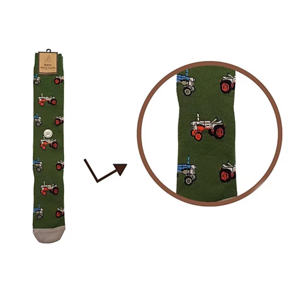 Bartleby Retro Tractos Welly Socks Size 6-11
