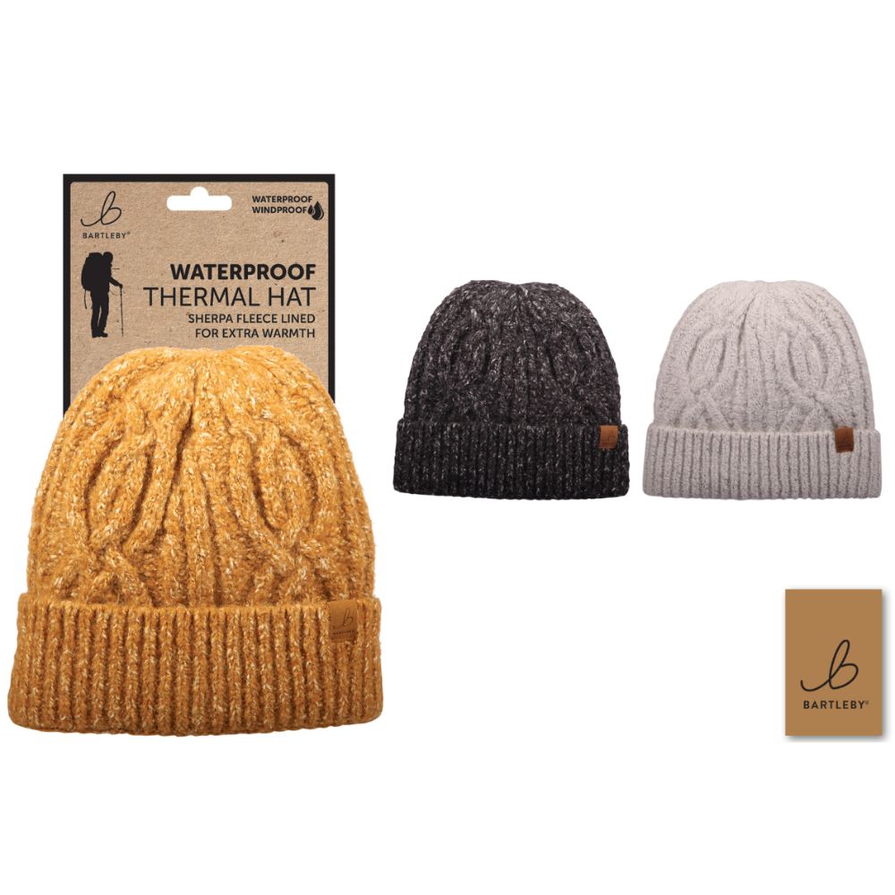 Bartleby Waterproof Flecked Chunky Knit Hat (Choice of 3)