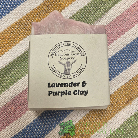 Beacons Goat Soapery Lavender & Purple Clay Soap Bar - Old Railway Line Garden Centre