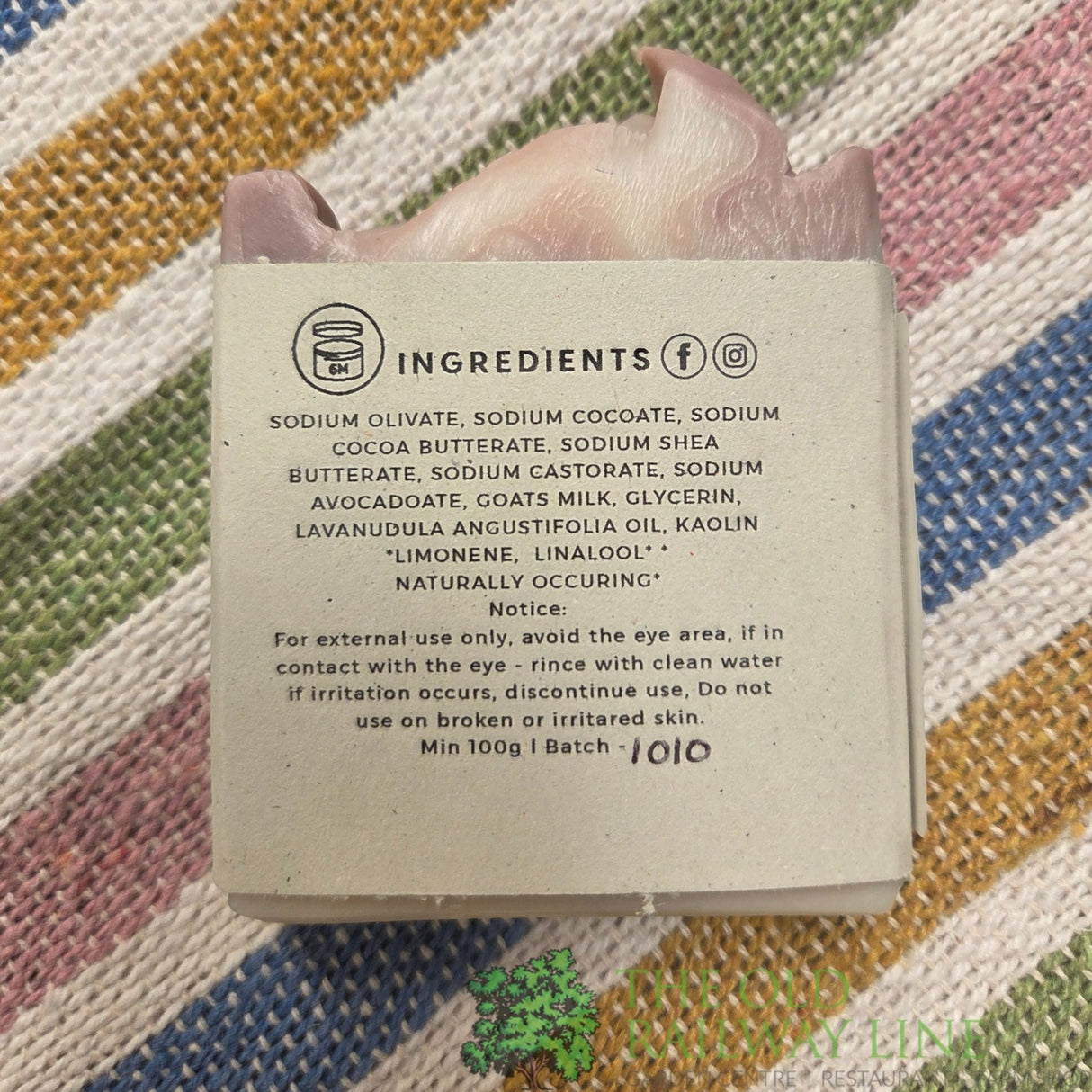 Beacons Goat Soapery Lavender & Purple Clay Soap Bar - Old Railway Line Garden Centre