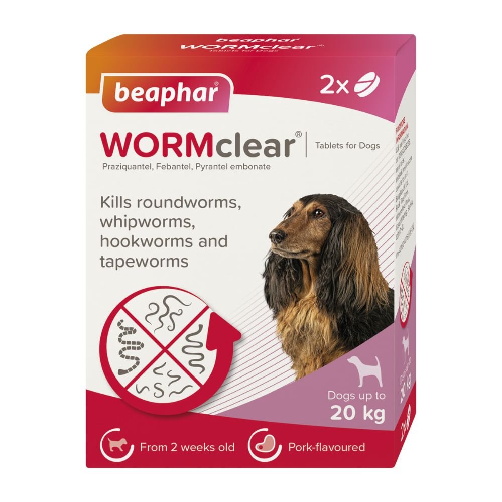 Beaphar Wormclear Worming Tablets for Small & Medium Dogs (2 Tablets) - Old Railway Line Garden Centre
