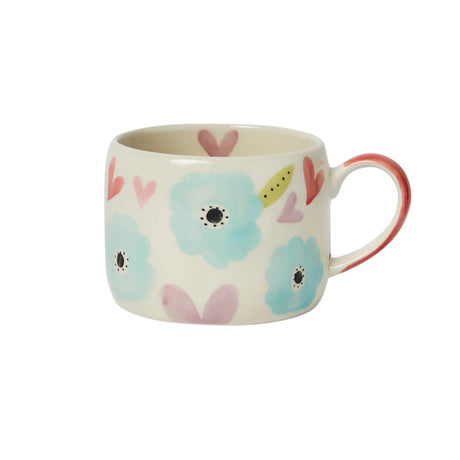 Belly Button 13cm Hearts & Flowers Stoneware Mug - Old Railway Line Garden Centre