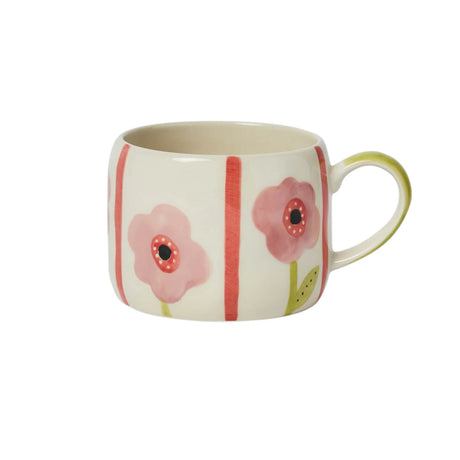 Belly Button 13cm Mauve Flower Stoneware Mug - Old Railway Line Garden Centre