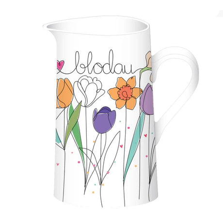 Belly Button 'Blodau' Extra Large Tulip Ceramic Jug - Old Railway Line Garden Centre