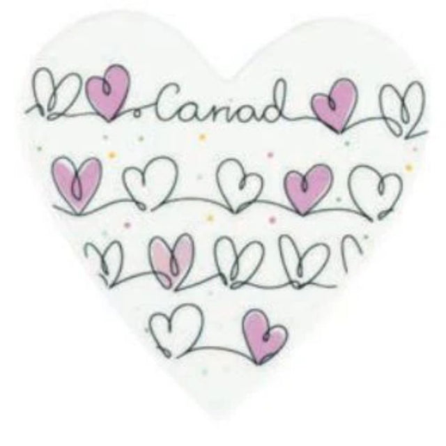 Belly Button 'Cariad' Porcelain Heart Coaster - Old Railway Line Garden Centre