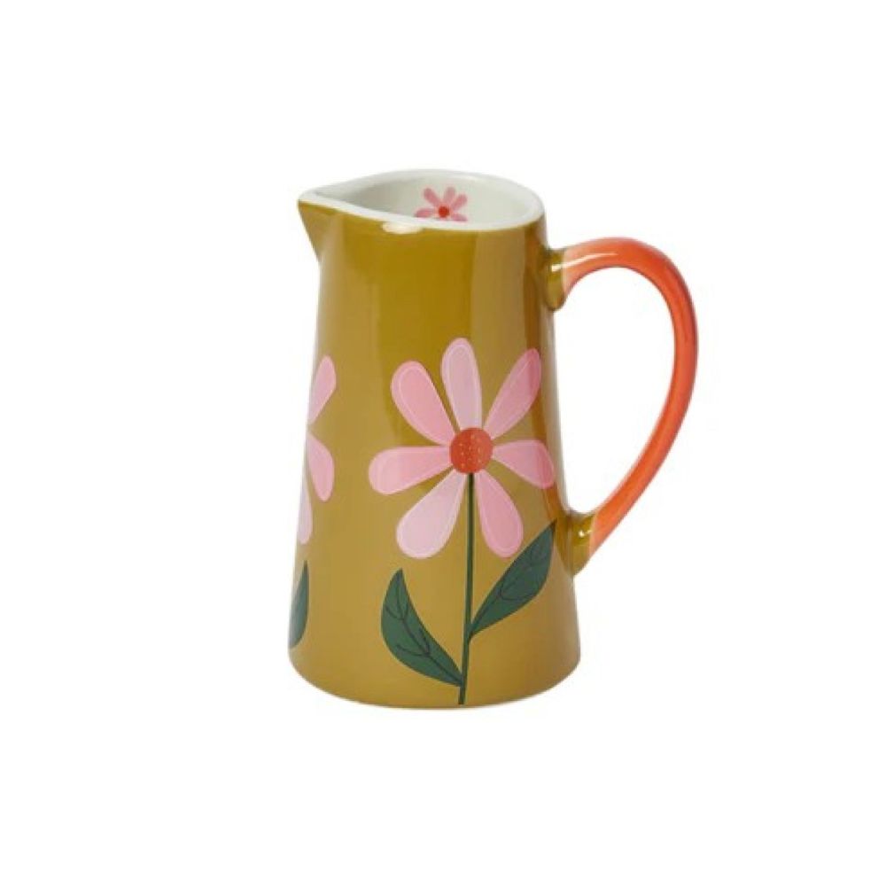 Belly Button Ceramic Jug Medium Olive