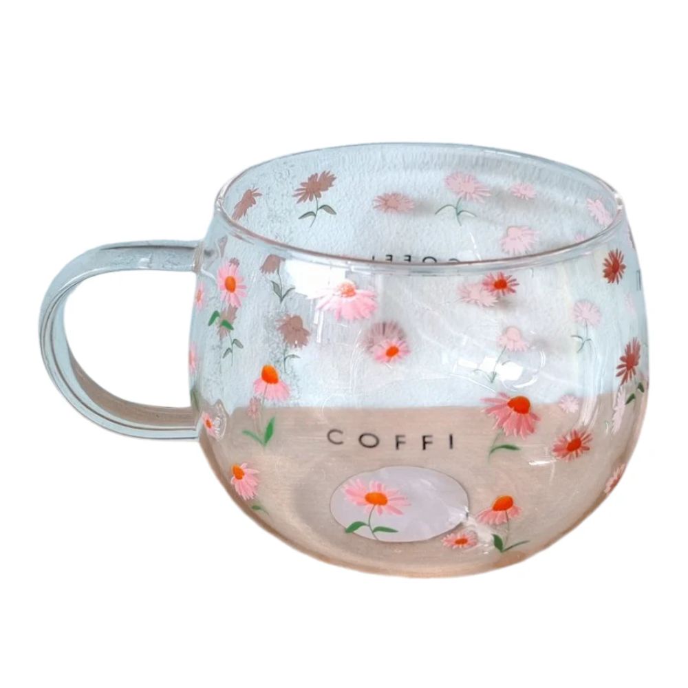 Belly Button 'Coffi' Welsh Echinacea Glass Mug