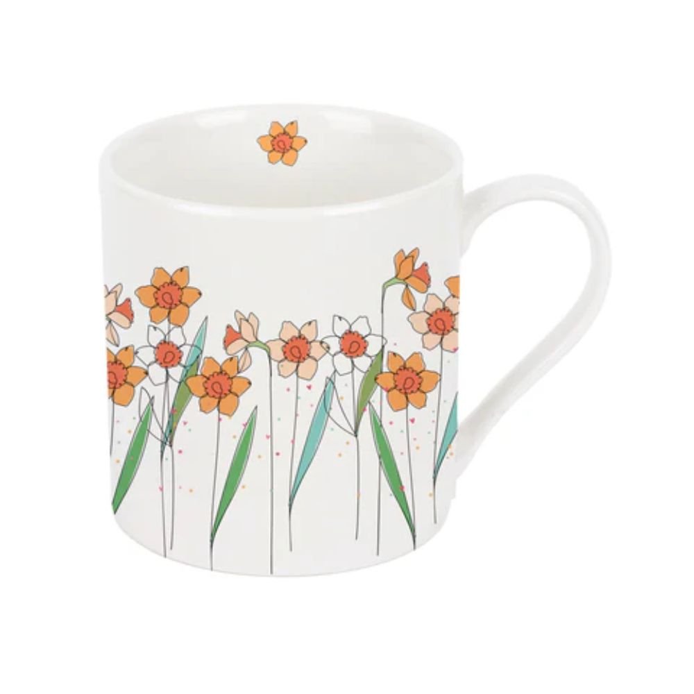 Belly Button Daffodils Fine Bone China Mug - Old Railway Line Garden Centre