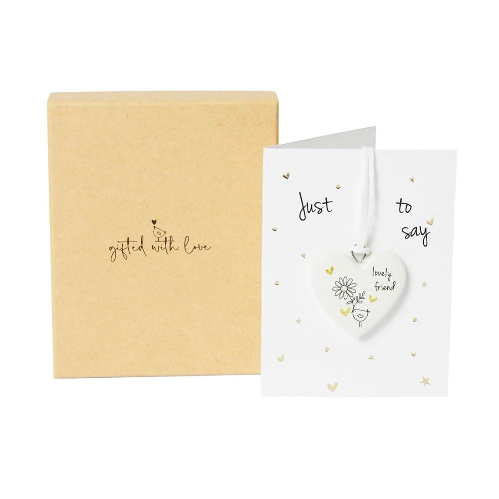 Belly Button Lovely Friend Porcelain Boxed Hanging Decoration with Card