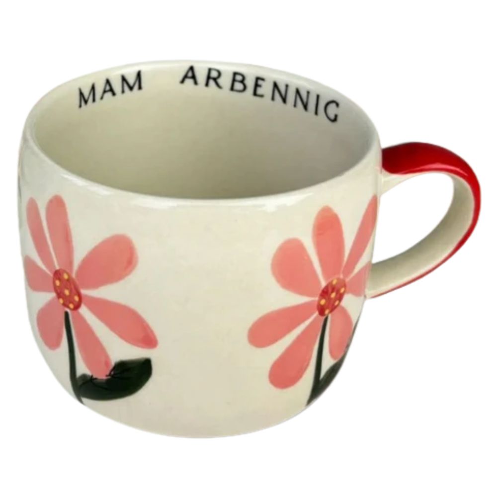 Belly Button Mam Arbennig Mug - Pink Daisy