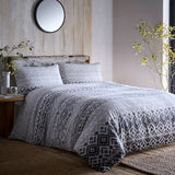 J Rosenthal Double Grey Bergen Brushed Cotton Duvet Cover Set