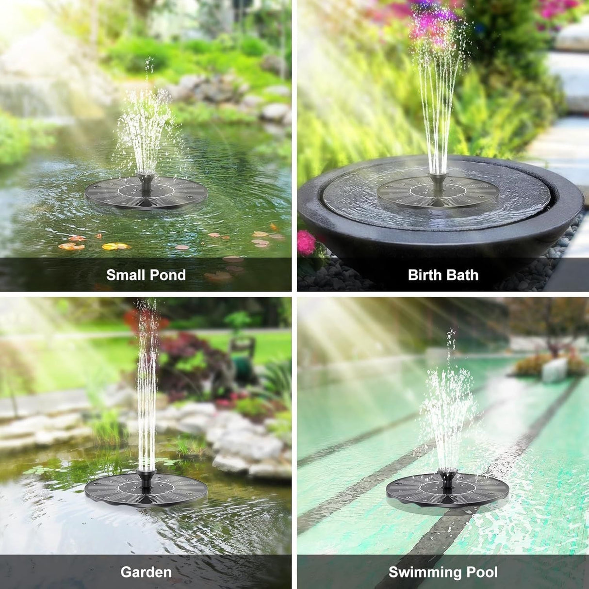 Bermuda 165Lph Solar Floating Pond Pump Fountain - Old Railway Line Garden Centre